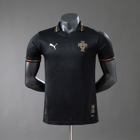 Spielerversion Portugal Schwarzes Trikot 2025/26 Heimtrikot Fußballtrikot
