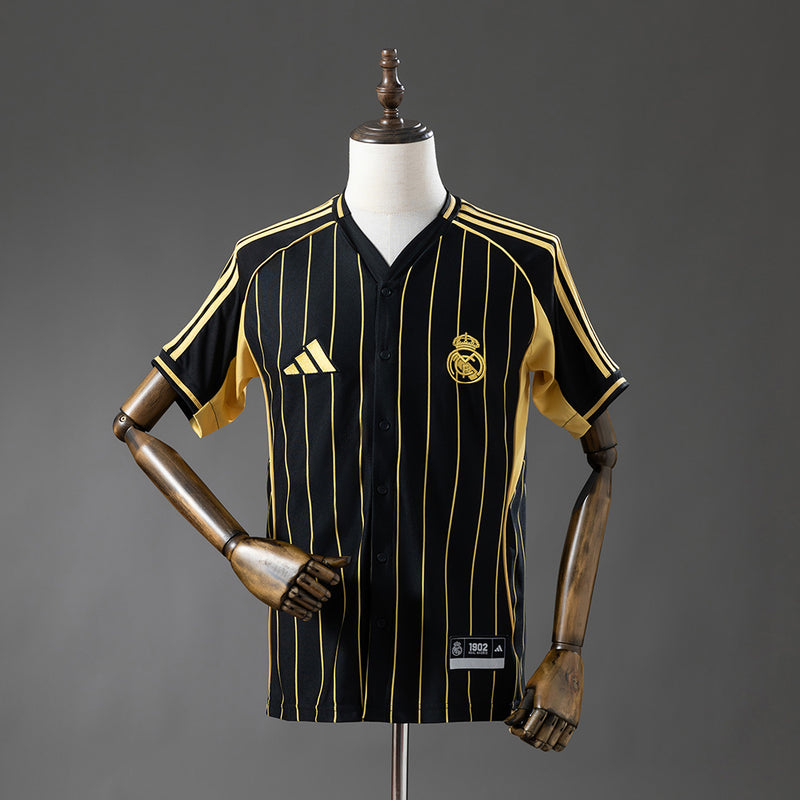 Real Madrid Trikot 25/26 Schwarz Gold Baseball-Set