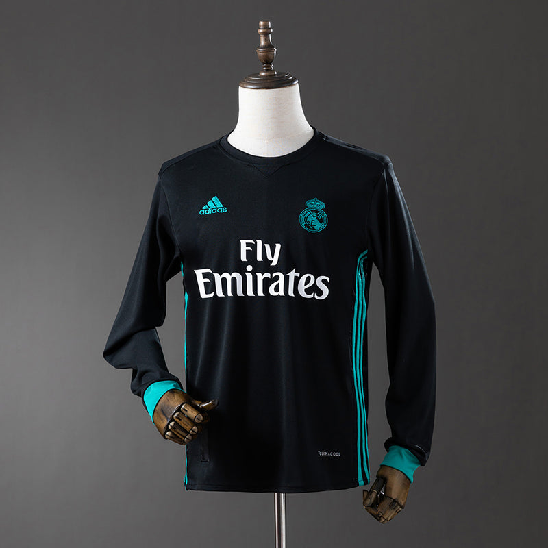 Real Madrid Trikot 2017/18 Auswärts Retro Fußballtrikot Langarm
