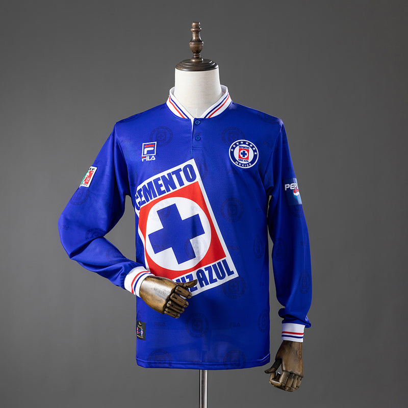 Retro Cruz Azul Heimtrikot 1998 Langarm Fußballtrikot Fußballhemd