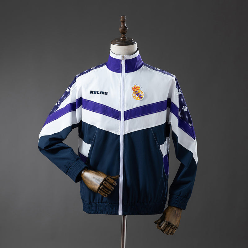 Real Madrid Windbreaker 1994-97 Fußballjacke Schwarz Weiß
