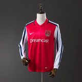 Arsenal Jersey 2001-02 Home Retro Football Kit Long Sleeves