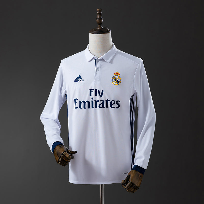 Real Madrid Trikot 2016-17 Heim Retro Kit Langarm