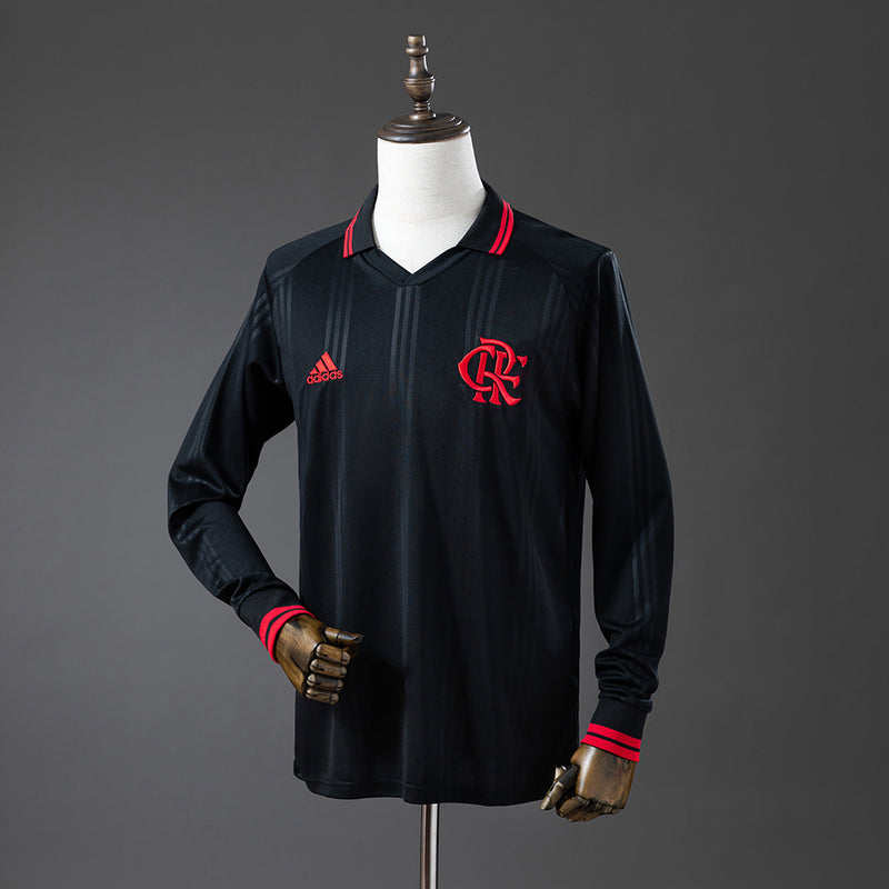 Flamengo Trikot 2019-20 Schwarz Retro-Kit Langarm