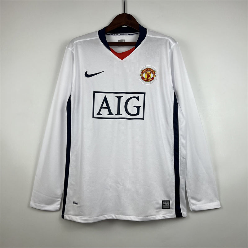 Man United Trikot Auswärtsset 2007/08 Retro Langarm Fußballteam Trikot