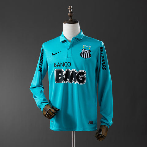 Santos Trikot 2012/13 Blau Retro Fußballtrikot Langarm
