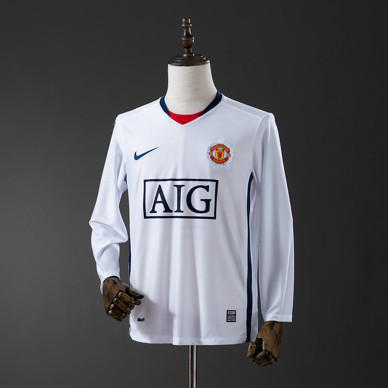 Man Utd Trikot 2008-09 Auswärts Retro Kit Langarm
