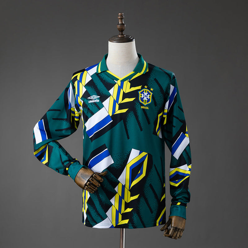 Brazil Goalkeeper Jersey 1996 Retro Long Sleeves Football Kit Soccer Shirt