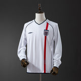 England Jersey 2002 Home Retro Football Kit Long Sleeves