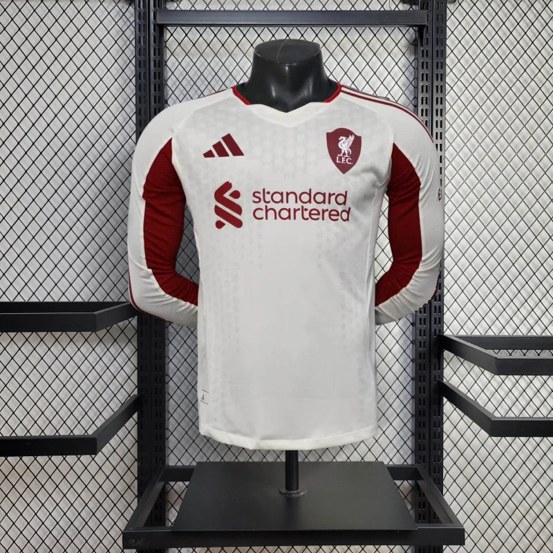 Spielerversion Liver Trikot 25/26 Auswärts Langarm Fußballtrikot Fußballtrikot