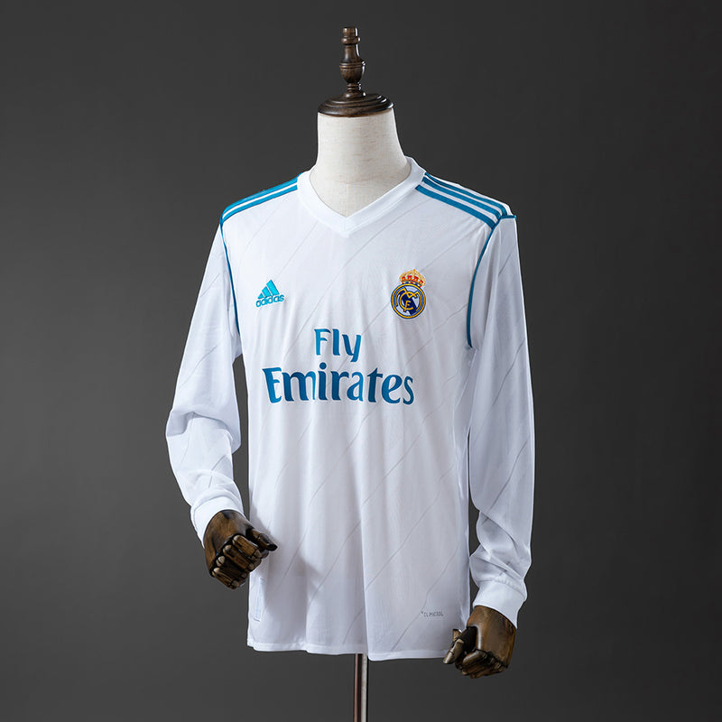 Real Madrid Trikot 2017/18 Home Retro Fußballtrikot Langarm