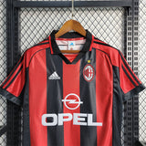 AC Milan Jersey 98/99 history retro Football kit Custom Name 1998 1999 Soccer Sport Shirt
