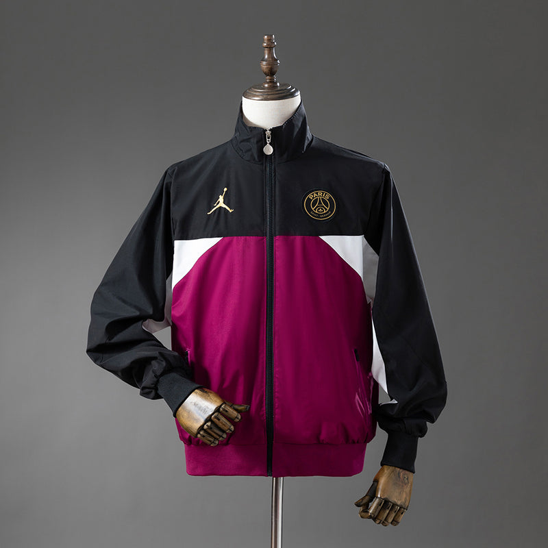 PSG Windrunner 2025/26 Schwarz & Psychedelisches Lila Fußballjacke