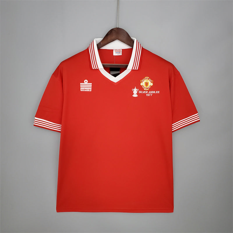 Man United Trikot Heimtrikot 1977 Retro Fußball Mannschafts-Shirt