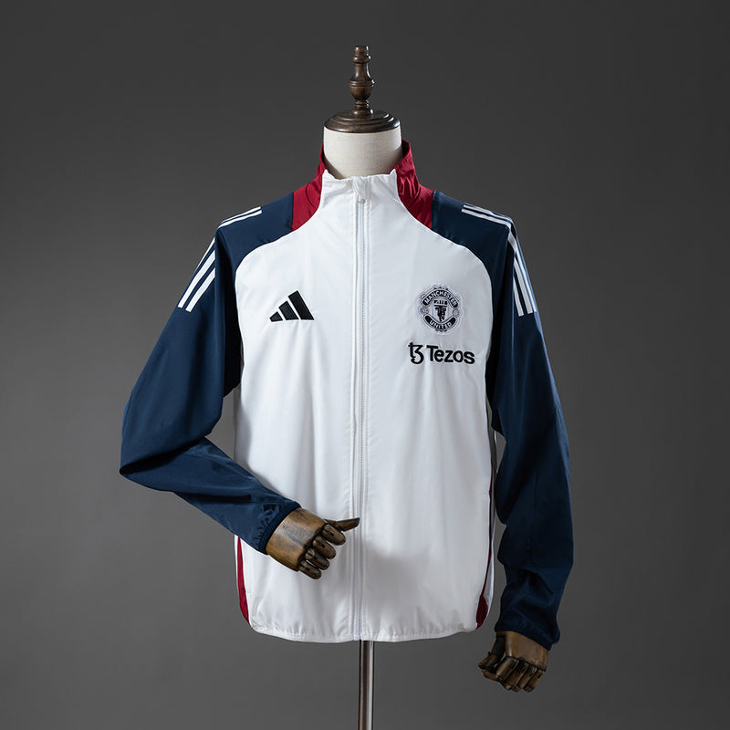 Manchester United Windbreaker 2025-26 Weiße Fußballjacke