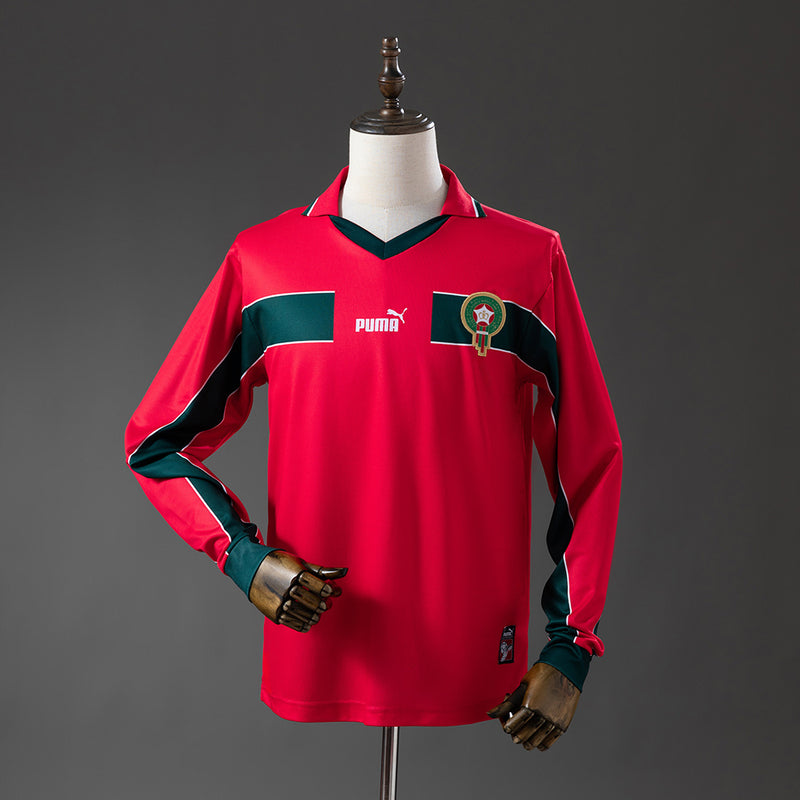Marokko Trikot 1998 Drittes Retro-Fußballtrikot Langarm