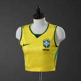 Women Brazil Crop Tank Top Home Jersey 2026 World Cup Football Kit Soccer Shirt PalmSportss