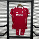 kids liverpool jersey 25/26 home football kit soccer jersey - PalmSportss