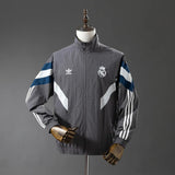 Real Madrid Windbreaker 2025/26 Grey Football Kit - PalmSportss