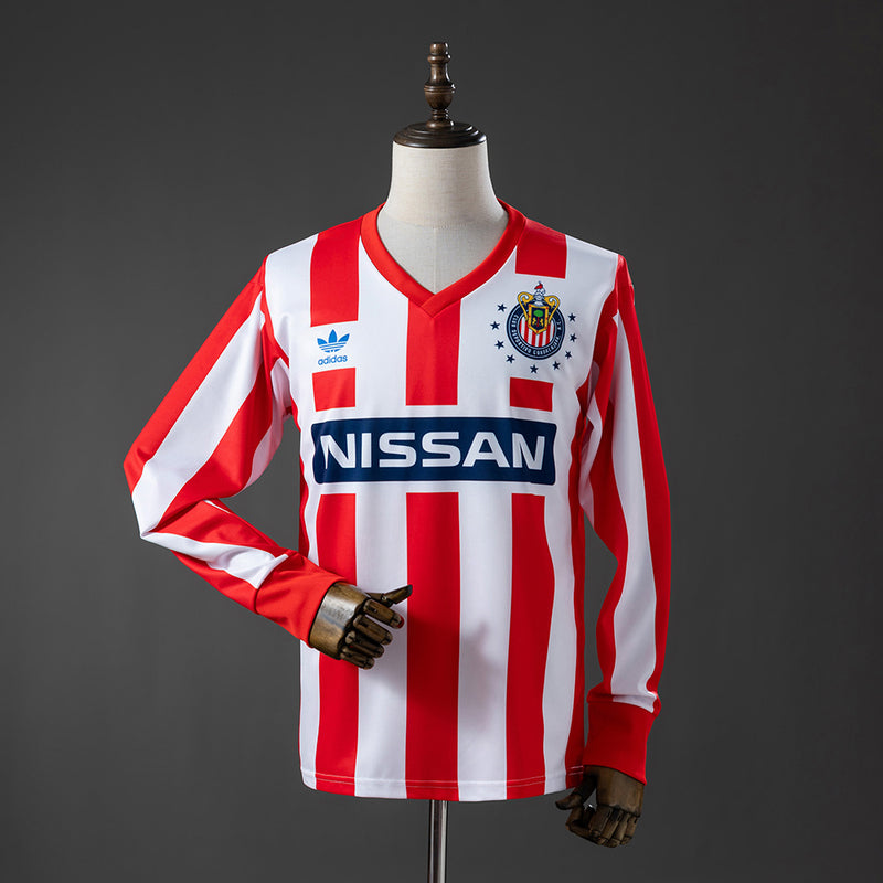 Retro Chivas Heimtrikot 1990-1991 Langarm Fußball-Trikot