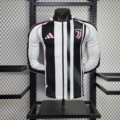 Spielerversion JUV Trikot 25/26 Heim Langarm Fußballtrikot Set Fußballtrikot