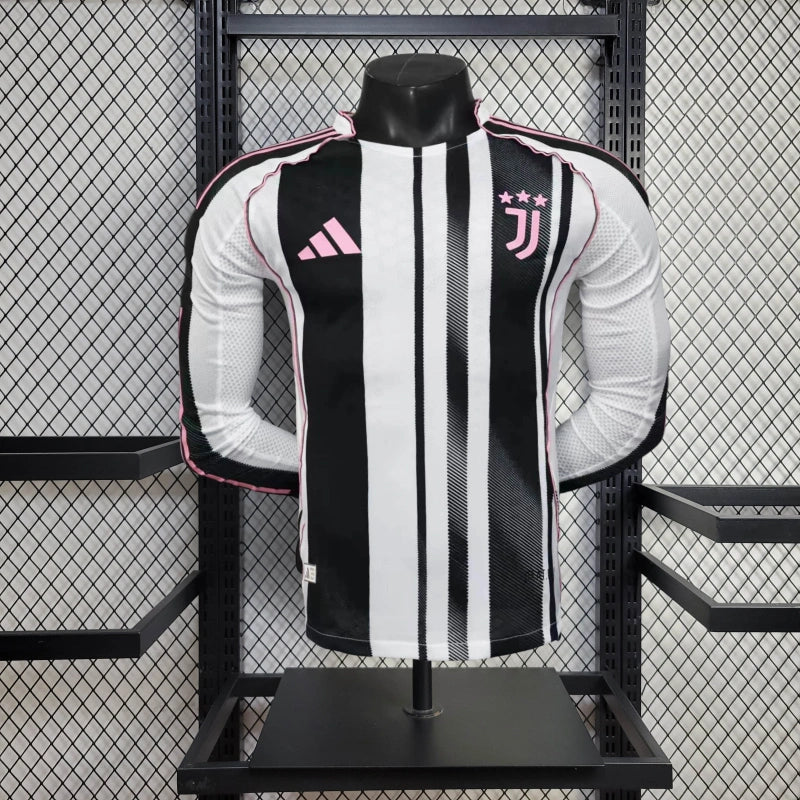 Spielerversion JUV Trikot 25/26 Heim Langarm Fußballtrikot Set Fußballtrikot