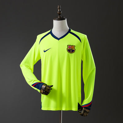 Barcelona Trikot 2005-06 Auswärts Retro Fußballtrikot Langarm