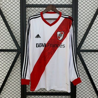 Retro River Plate Trikot 2013-14 Heim Langarm Fußballtrikot