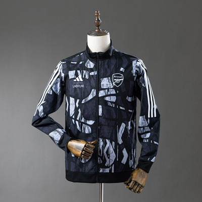 Arsenal Windbreaker 2025/26 Schwarz-Graues Fußballtrikot