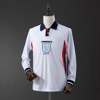 England Trikot 1998 Heim Retro Fußballtrikot Langarm