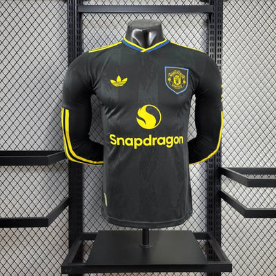 Spielerversion Manchester United Trikot 25/26 Auswärts Langarm Fußballtrikot