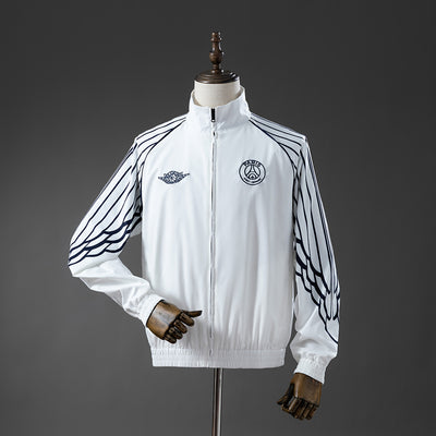 PSG Windbreaker 2025/26 Weiße Fußballjacke
