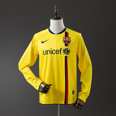 Barcelona Trikot 2008-09 Auswärts Retro Fußballtrikot Langarm