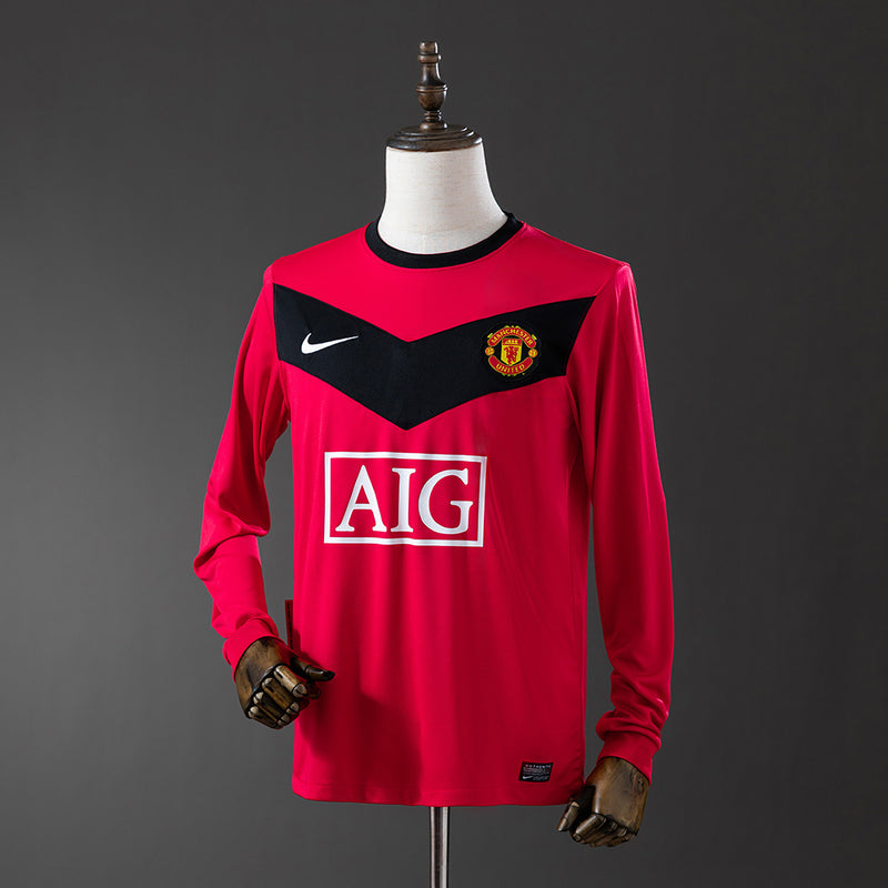 Man United Jersey 2009-10 Home Retro Kit Long Sleeves