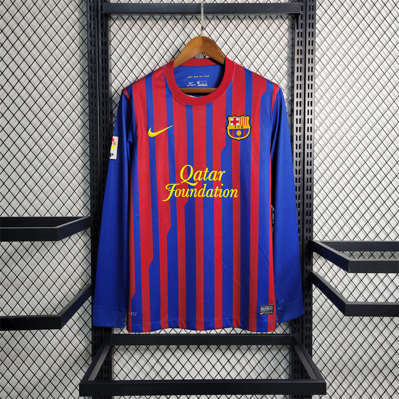 Barcelona Trikot Heimtrikot 2011 2012 Retro Langarm