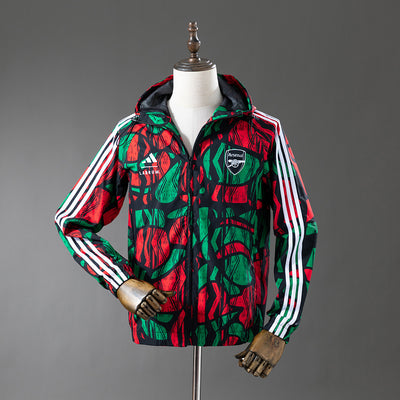 Arsenal Windbreaker 2025/26 Grün Rot Fußball-Trikotset