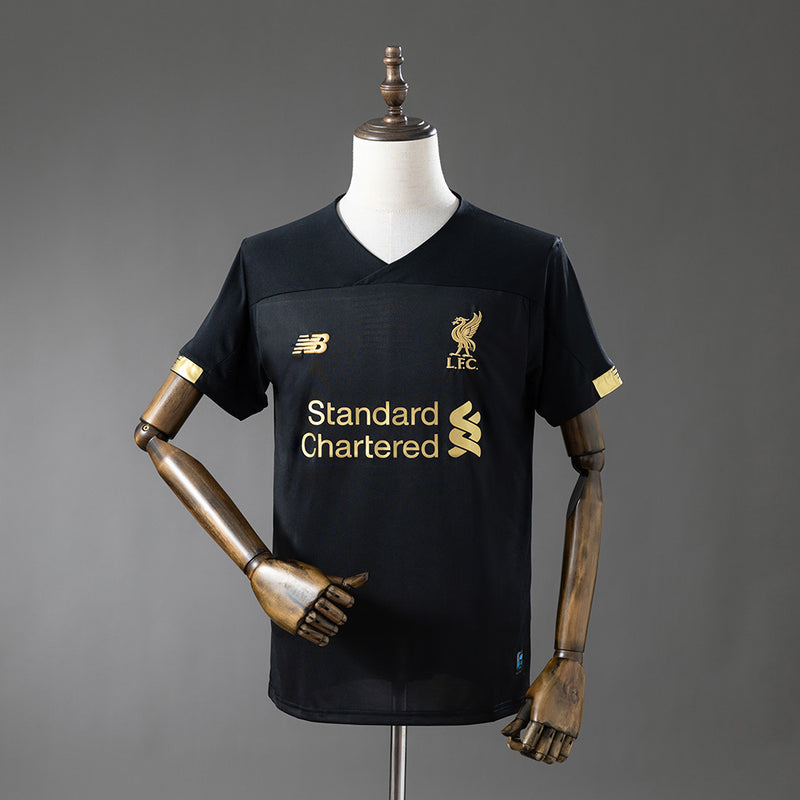 Retro Liver Schwarzes Trikot 2019-20 Fußballtrikot