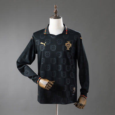 Portugal Schwarzes Trikot 25/26 Besonderes Fußballtrikot Langarm