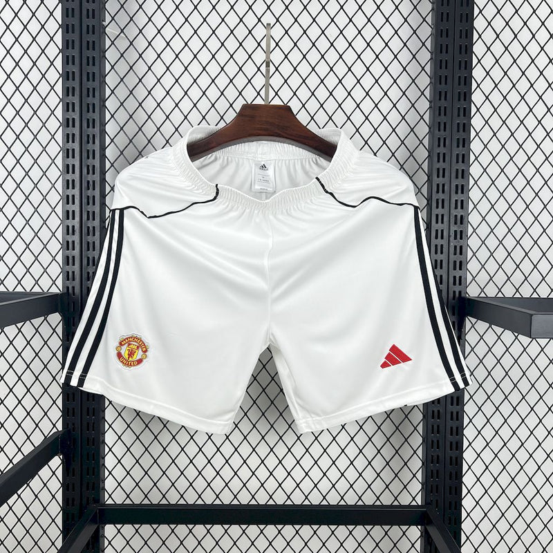 Man United Shorts 25/26 Heim Weiß Fußballtrikot Fußballshorts