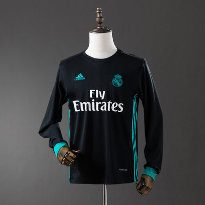 Real Madrid Trikot 2017/18 Auswärts Retro Fußballtrikot Langarm