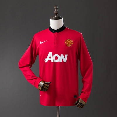 Man United Trikot 2013-14 Heim Retro Fußball-Kit Langarm