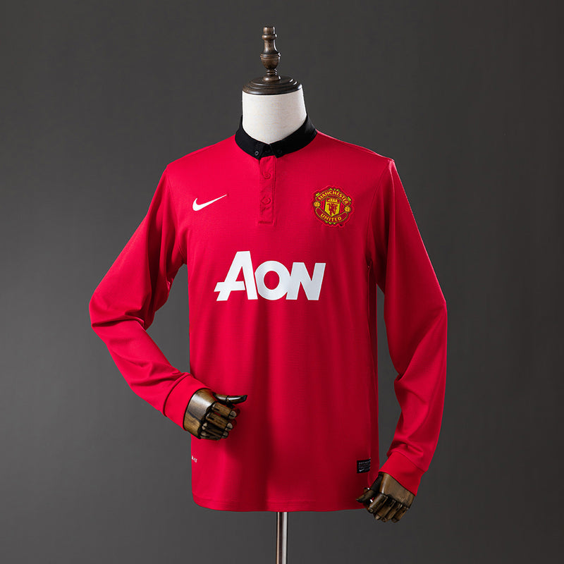 Man United Trikot 2013-14 Heim Retro Fußball-Kit Langarm