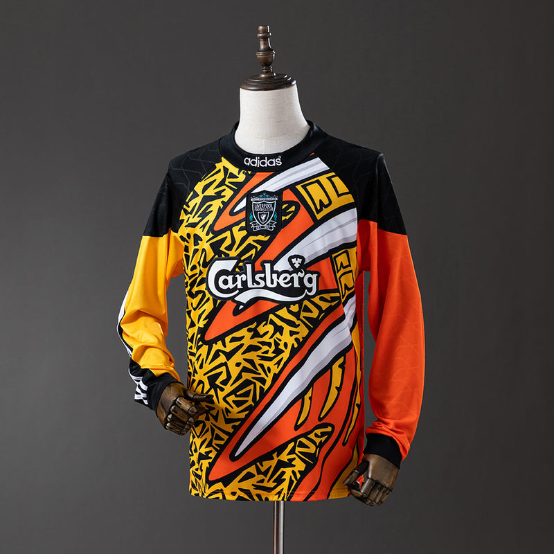 Liver Jersey 1995-96 Torwart Retro Fußballtrikot Langarm