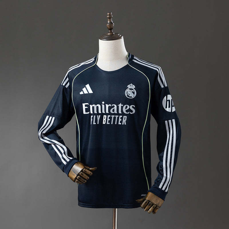Real Madrid Trikot 25/26 Auswärts Fußball-Trikot Langarm