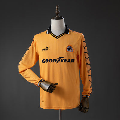 Retro Wolves Heimtrikot 1998-99 Langarm Fußball-Kit Fußball-Shirt