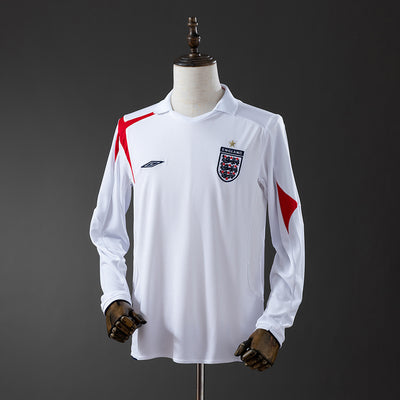 England Trikot 2006 Retro Heim-Fußball-Kit Langarm