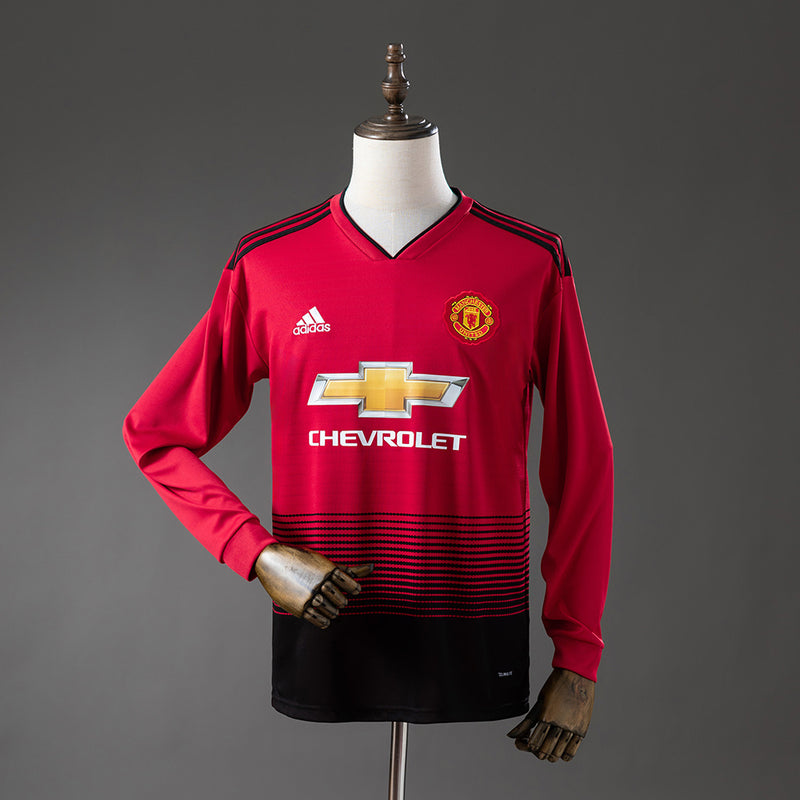 Man United Heimtrikot 2018/19 Retro Langarm Fußball-Trikot Fußballtrikot