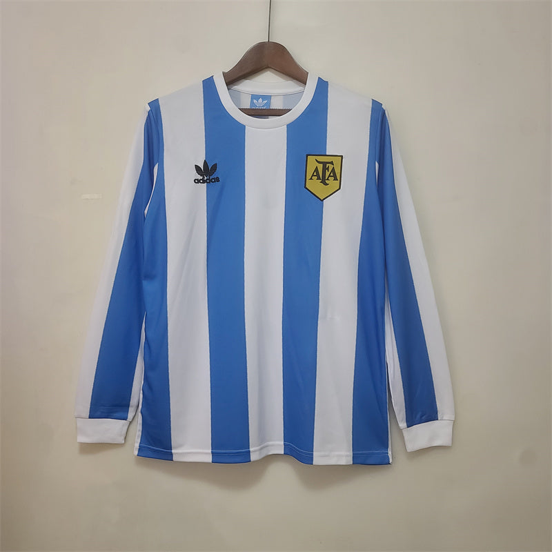 Argentinien Trikot Heimtrikot 1978 Retro Langarm Fußball Team Fußballtrikot