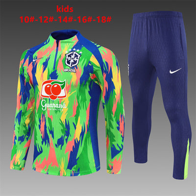 Kinder Brasilien Trainingsanzüge 25/26 Fußball Trikot