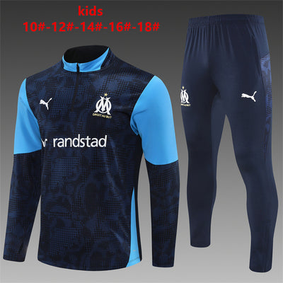 Kinder Marseille Trainingsanzüge 25/26 Fußballtrikot